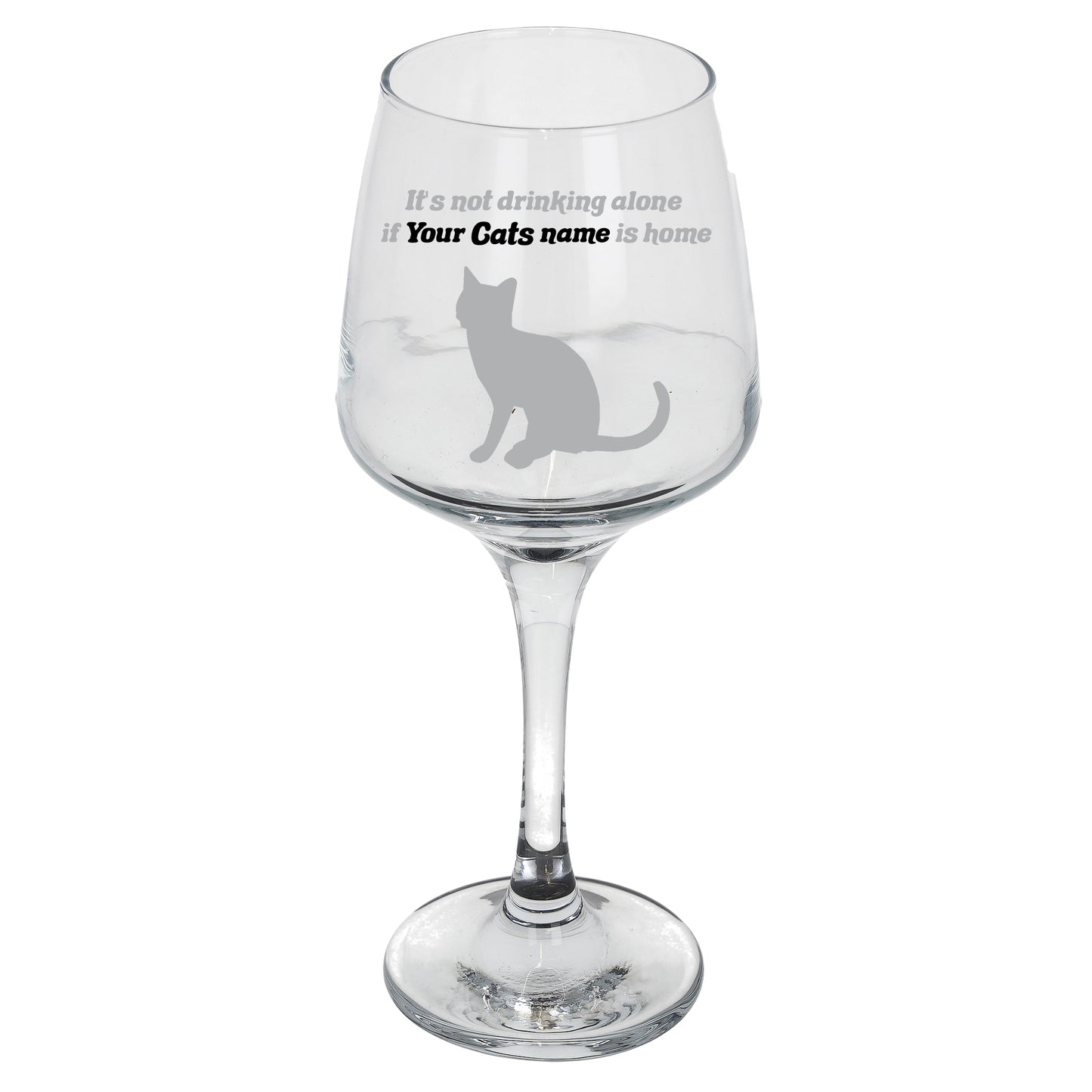 Engraved Personalised Cat Lover Wine Glass Gift