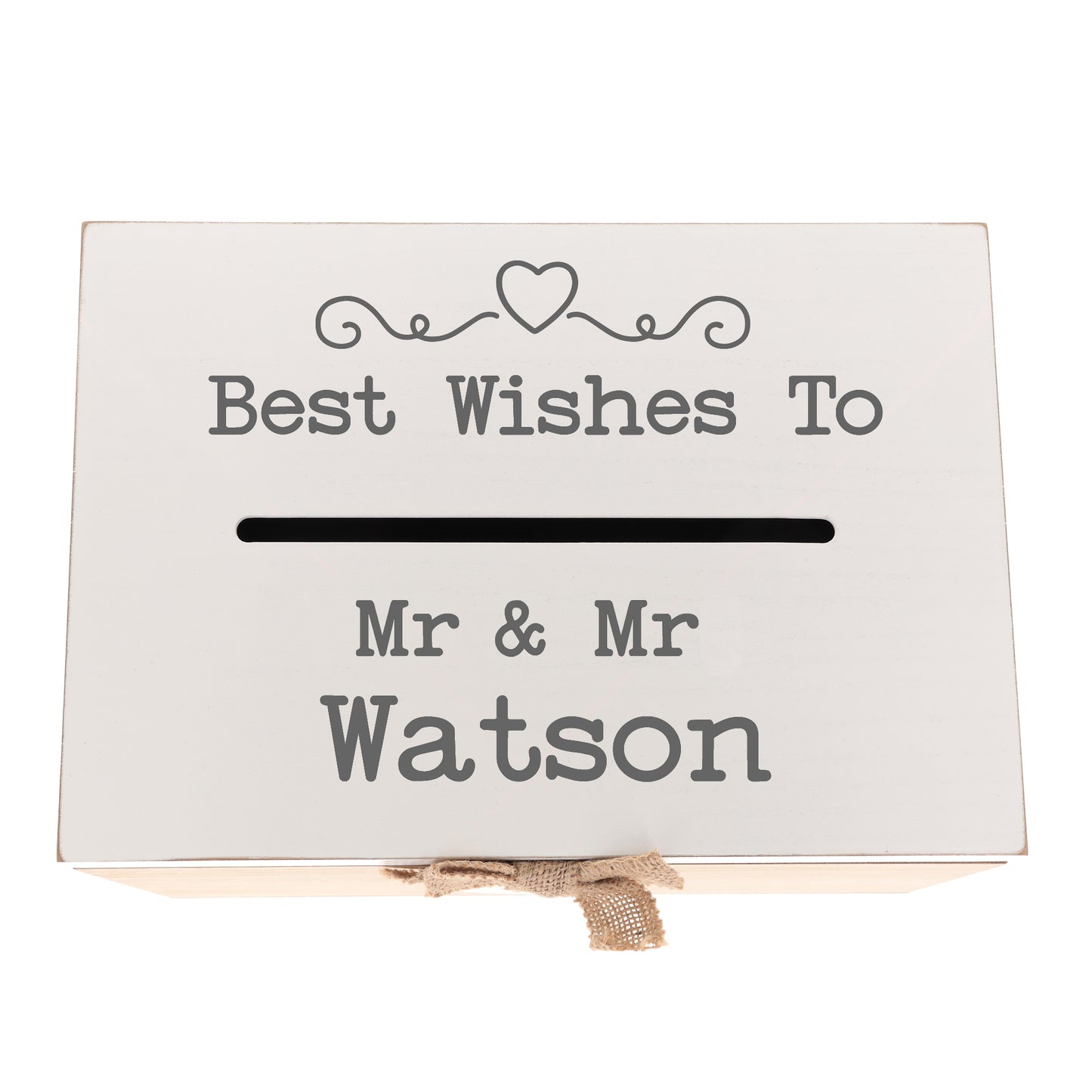 Personalised Gay Wedding Card White & Wooden Memory Box MR & MR  - Always Looking Good -   