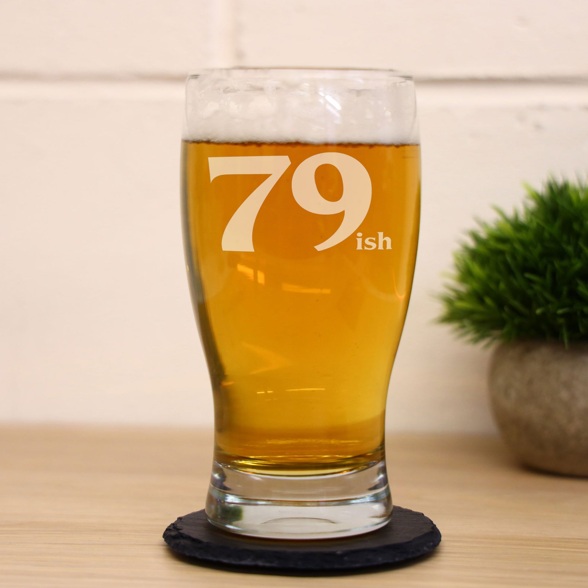 79ish Pint Glass and/or Coaster Set  - Always Looking Good -   