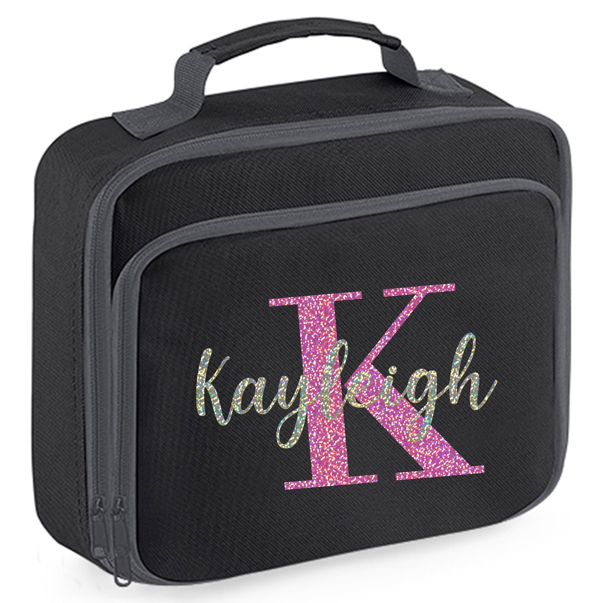 Personalised Lunch Bag with Name Childs School Lunch Box  - Always Looking Good - Black  