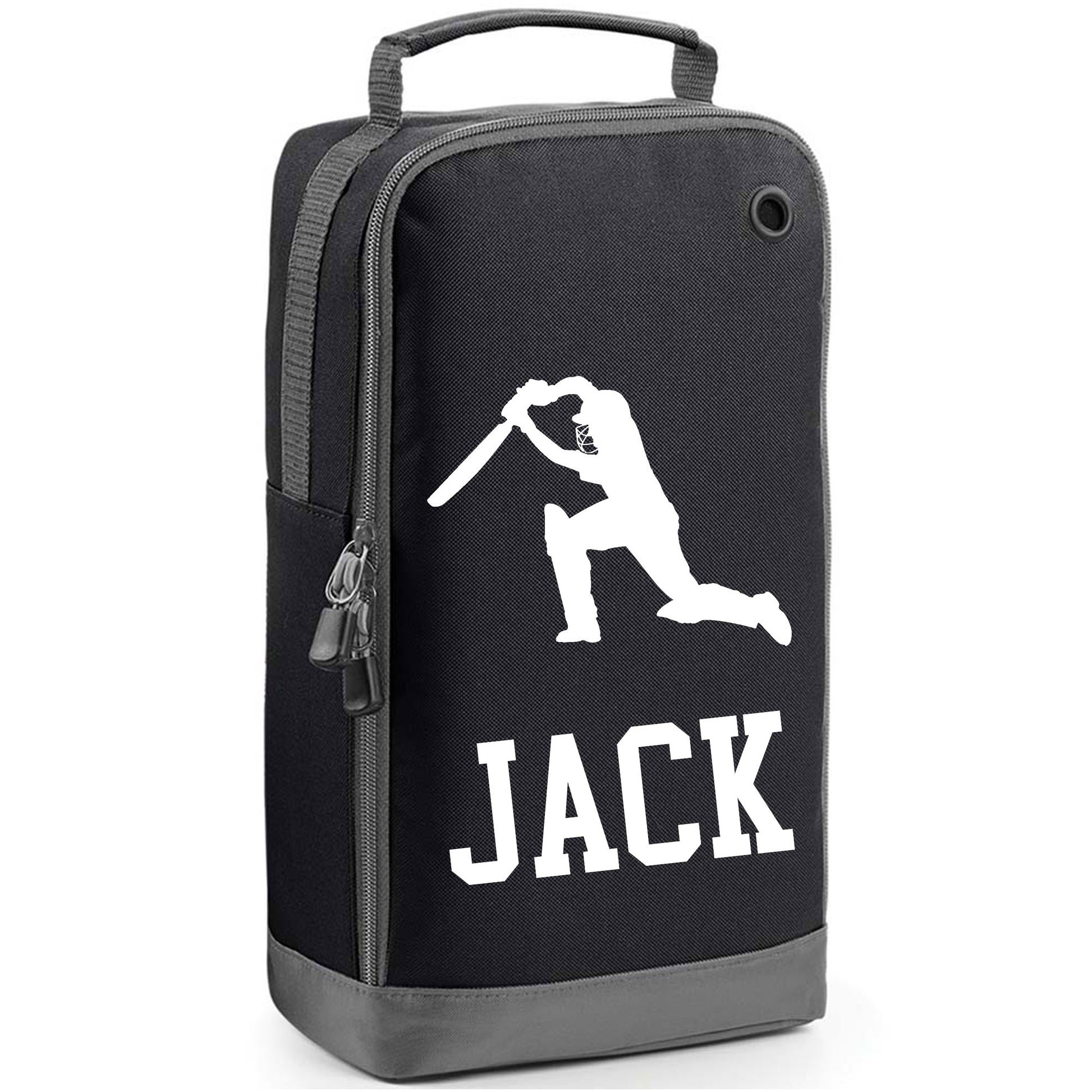 Personalised Cricket Shoe Bag with Design & Name  - Always Looking Good - Black  