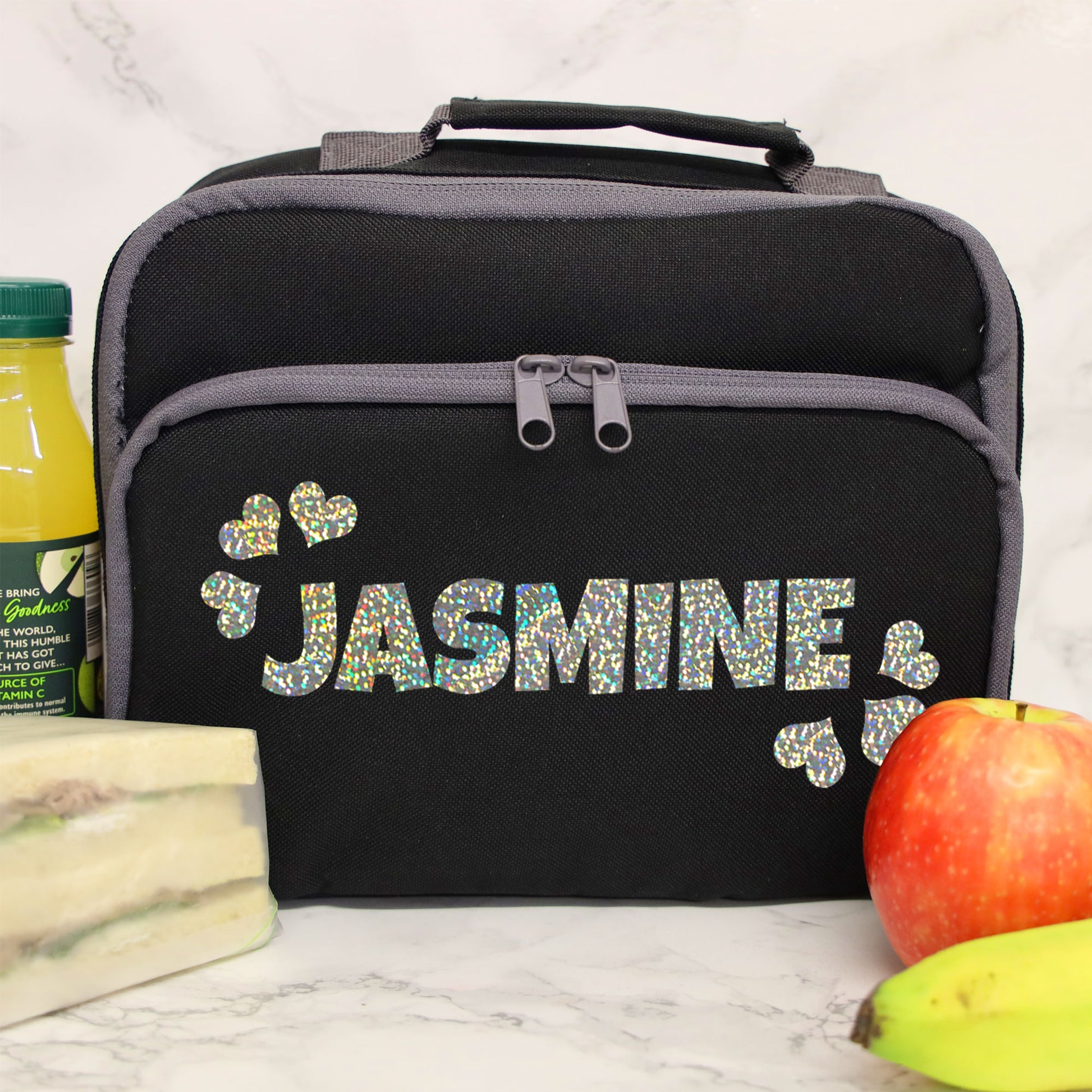 Personalised Lunch Bag with Name & Hearts Childs School Lunch Box  - Always Looking Good -   