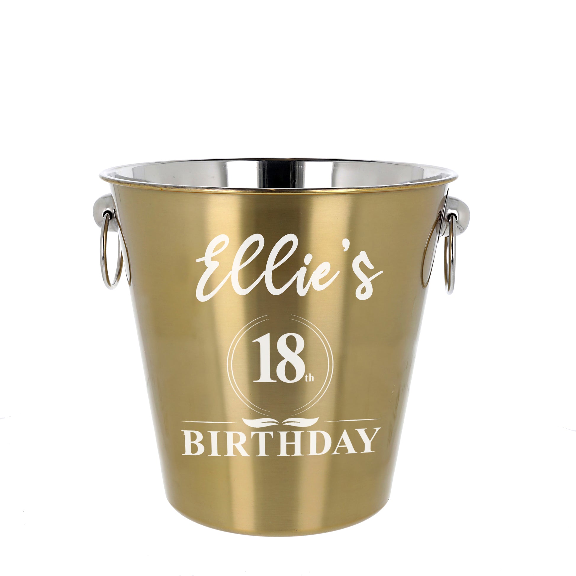 Personalised Gold Ice bucket 18th Birthday and Glass Gift with Name  - Always Looking Good -   