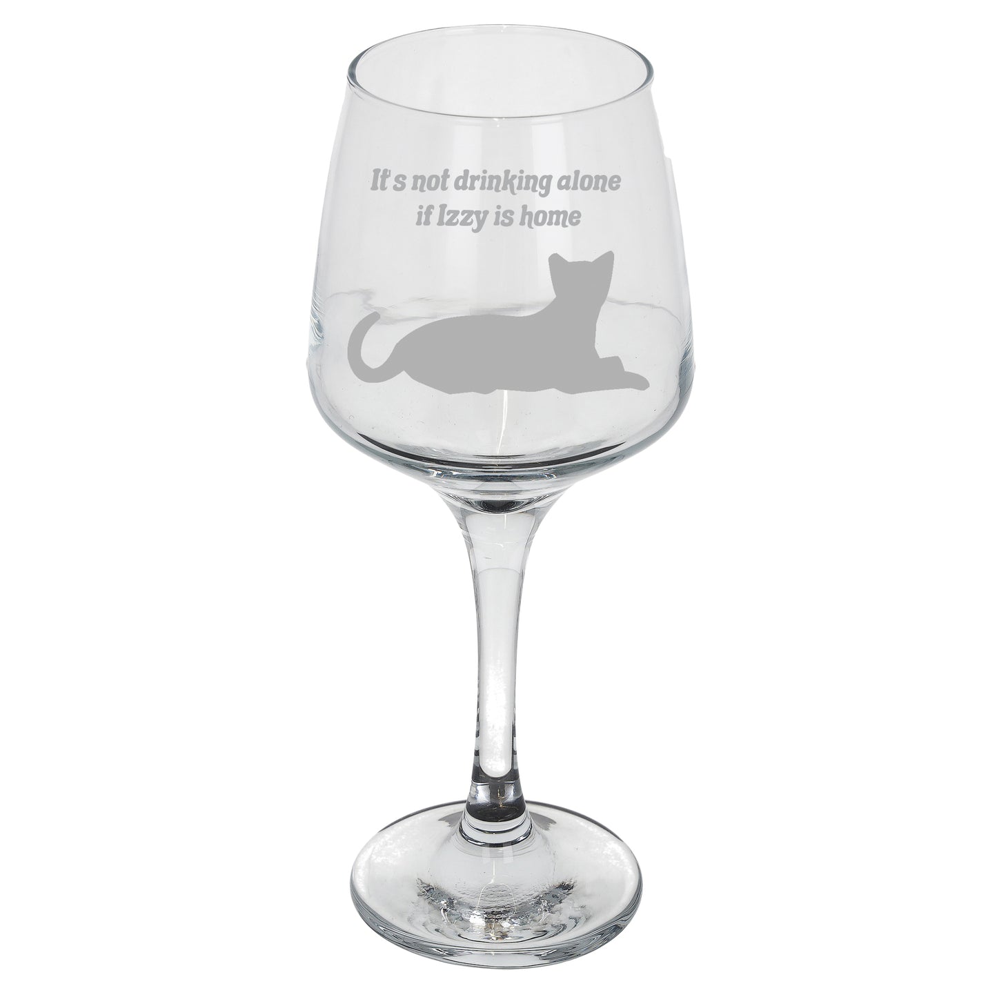 Engraved Personalised Cat Lover Wine Glass Gift