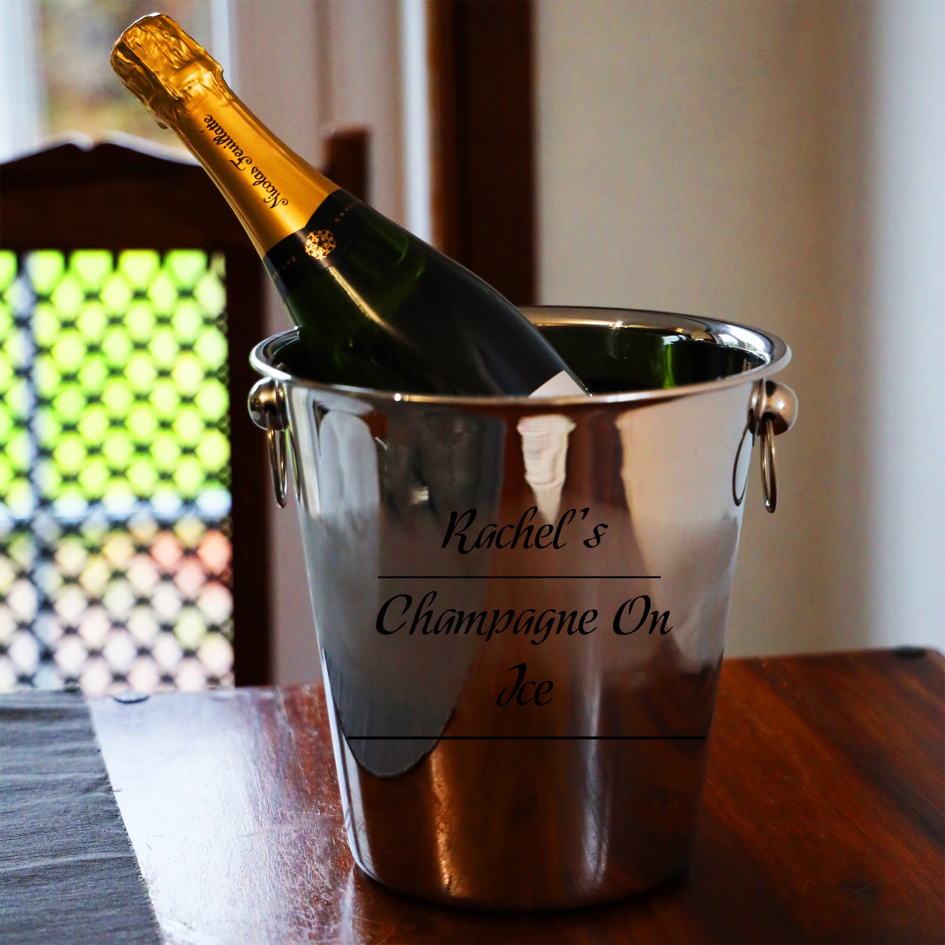 Personalised Drinks on Ice Bucket With matching Champagne or Beer Glasses  - Always Looking Good -   