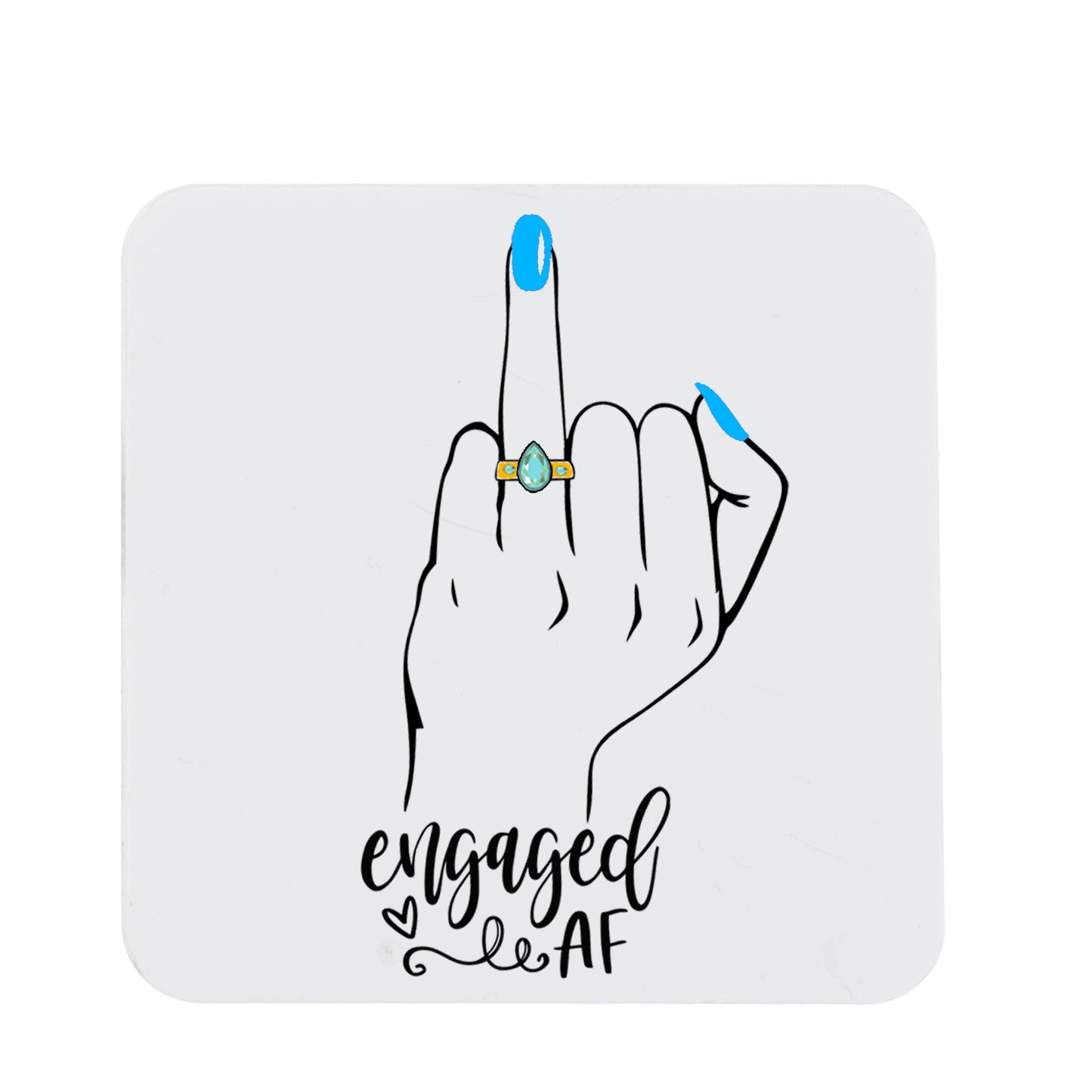 Funny Engagement Gifts Mug And/or Coaster Gift “Engaged AF | Does This Ring Make Me Look Engaged”