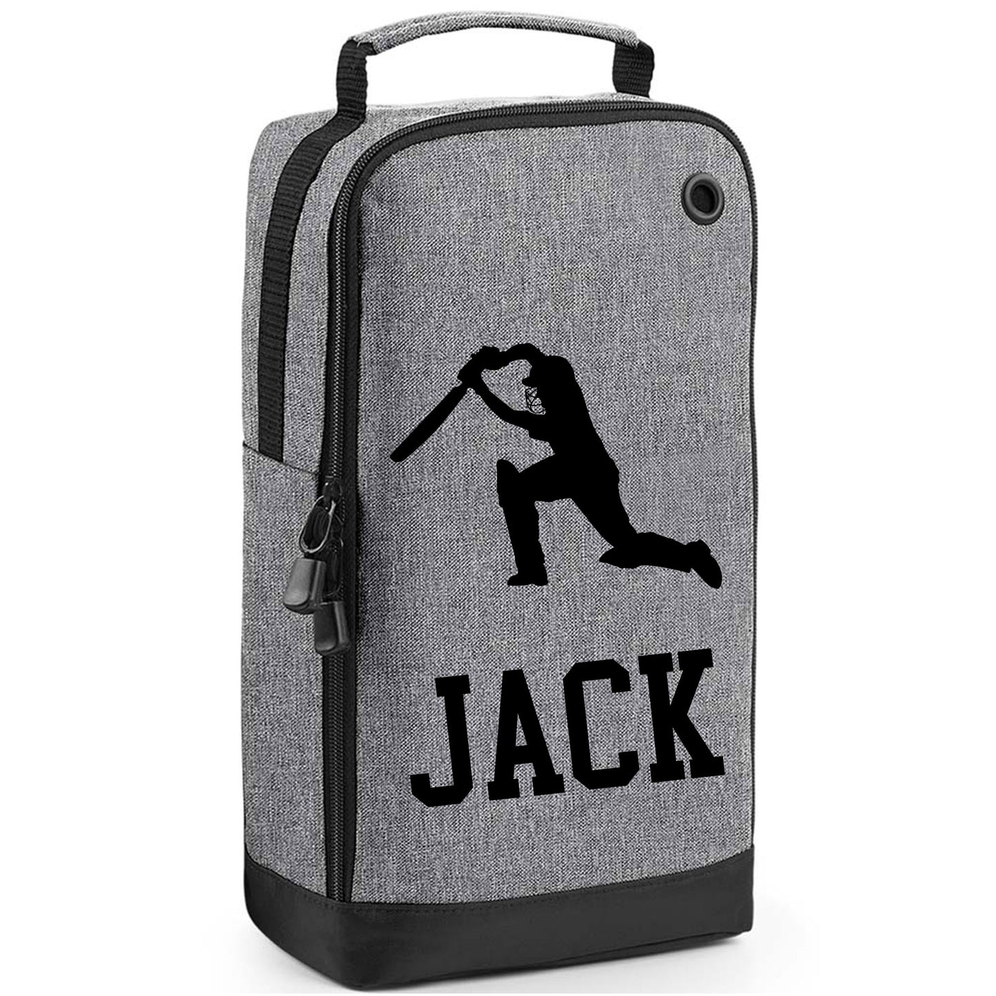 Personalised Cricket Shoe Bag with Design & Name  - Always Looking Good - Grey  