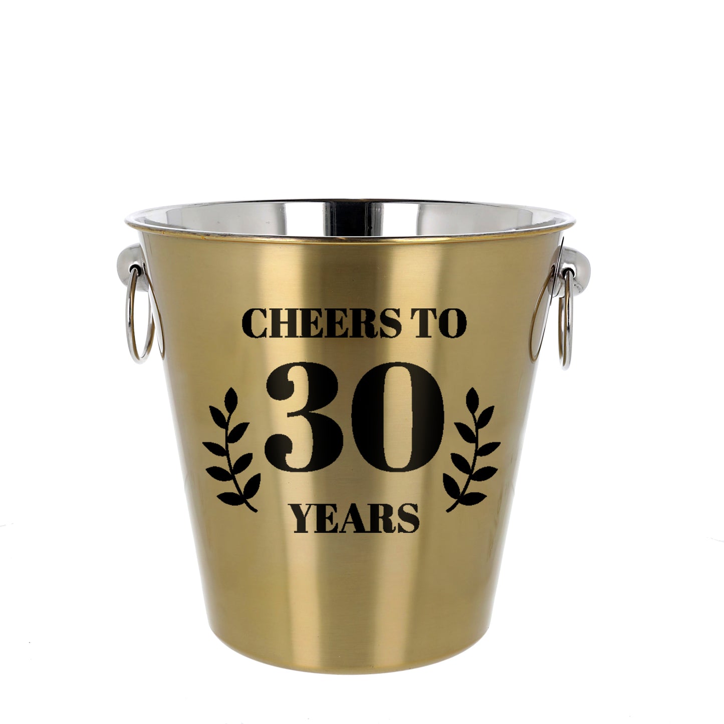 Personalised Gold Ice Bucket & Glass 30th Birthday Gift with Name  - Always Looking Good -   