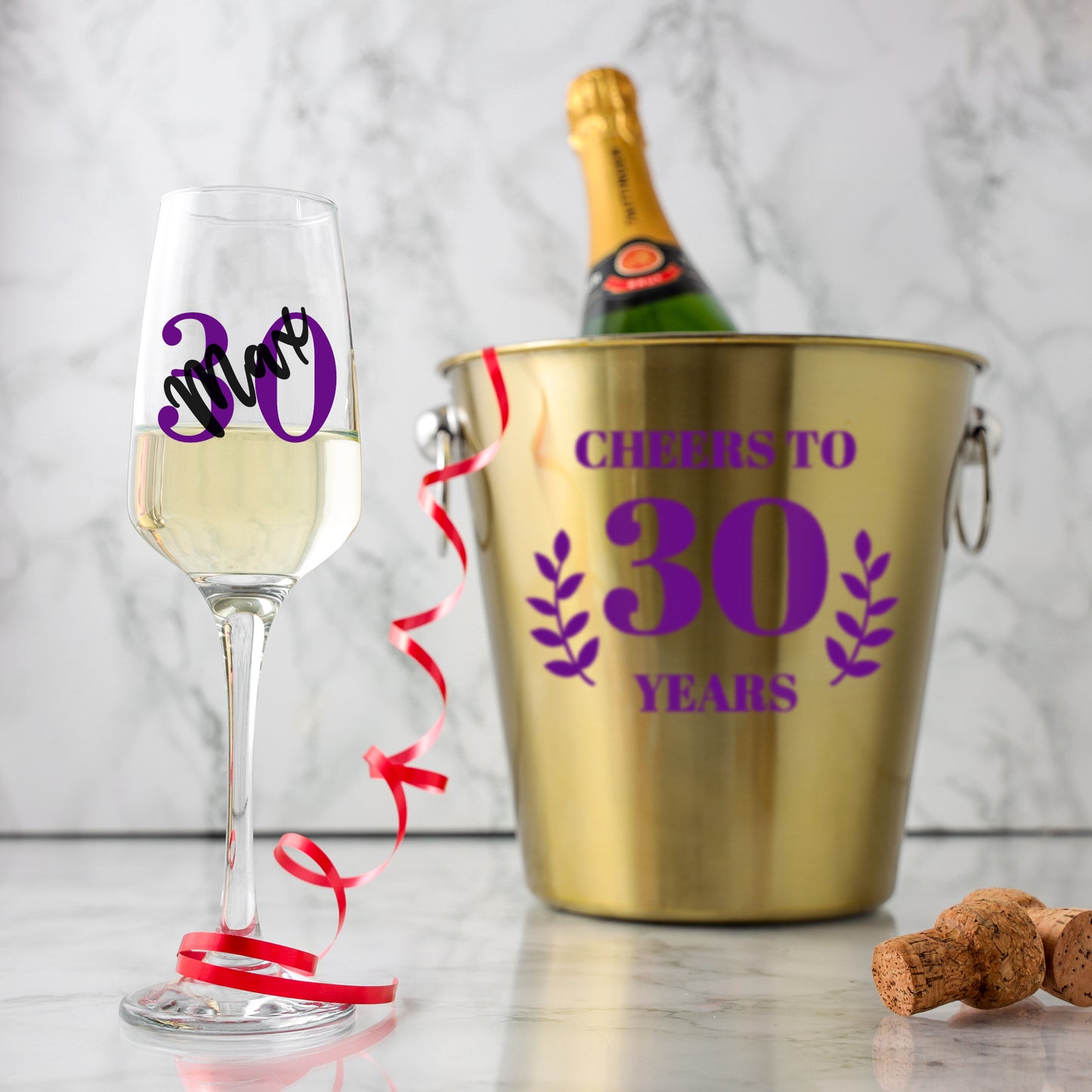 Personalised Gold Ice Bucket & Glass 30th Birthday Gift with Name  - Always Looking Good - Ice Bucket and Glass  