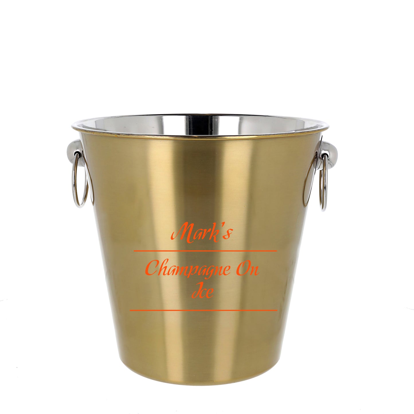 Personalised Drinks on Ice Gold Bucket With matching Champagne or Beer Glasses  - Always Looking Good -   