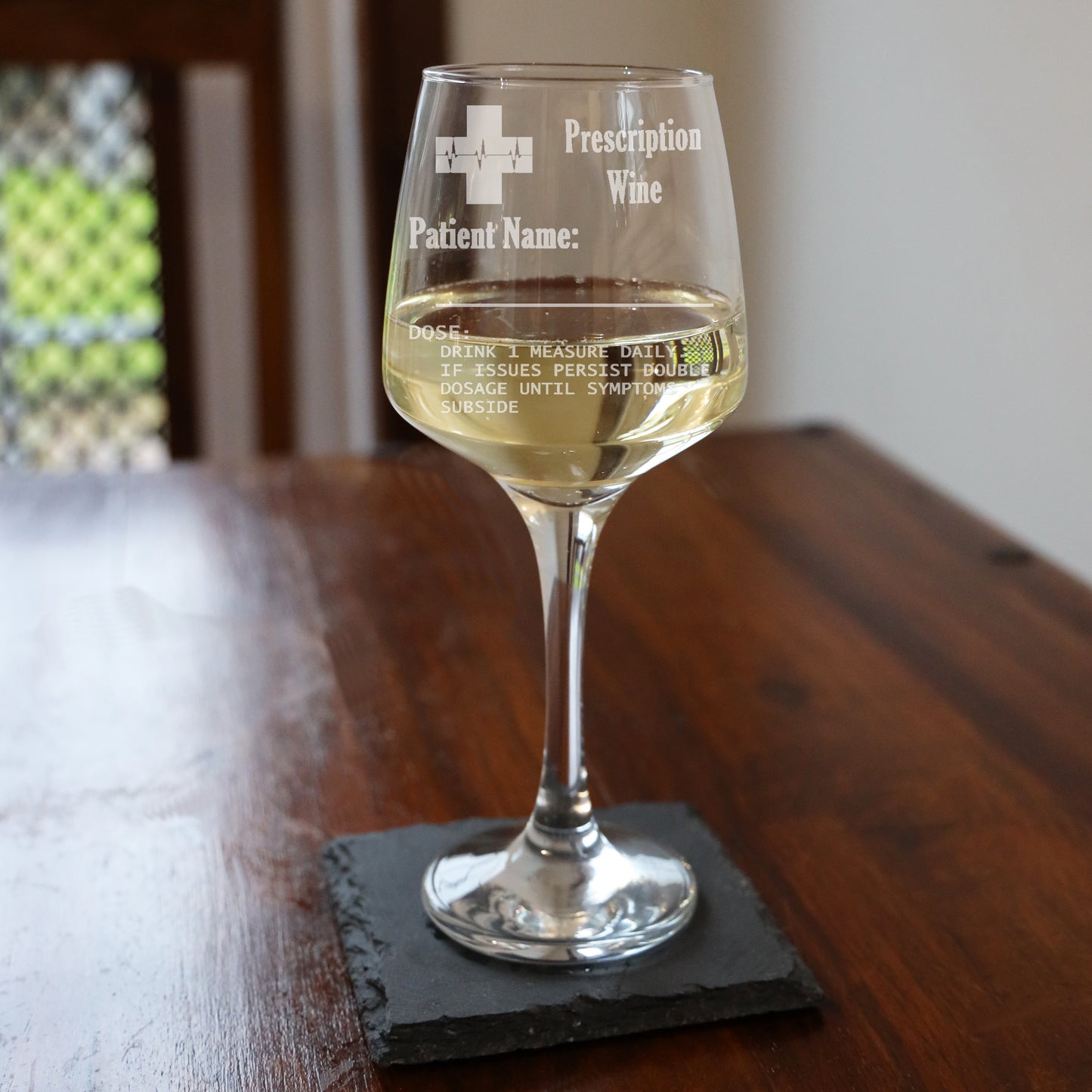 Personalised Engraved Prescription Wine Glass Gift