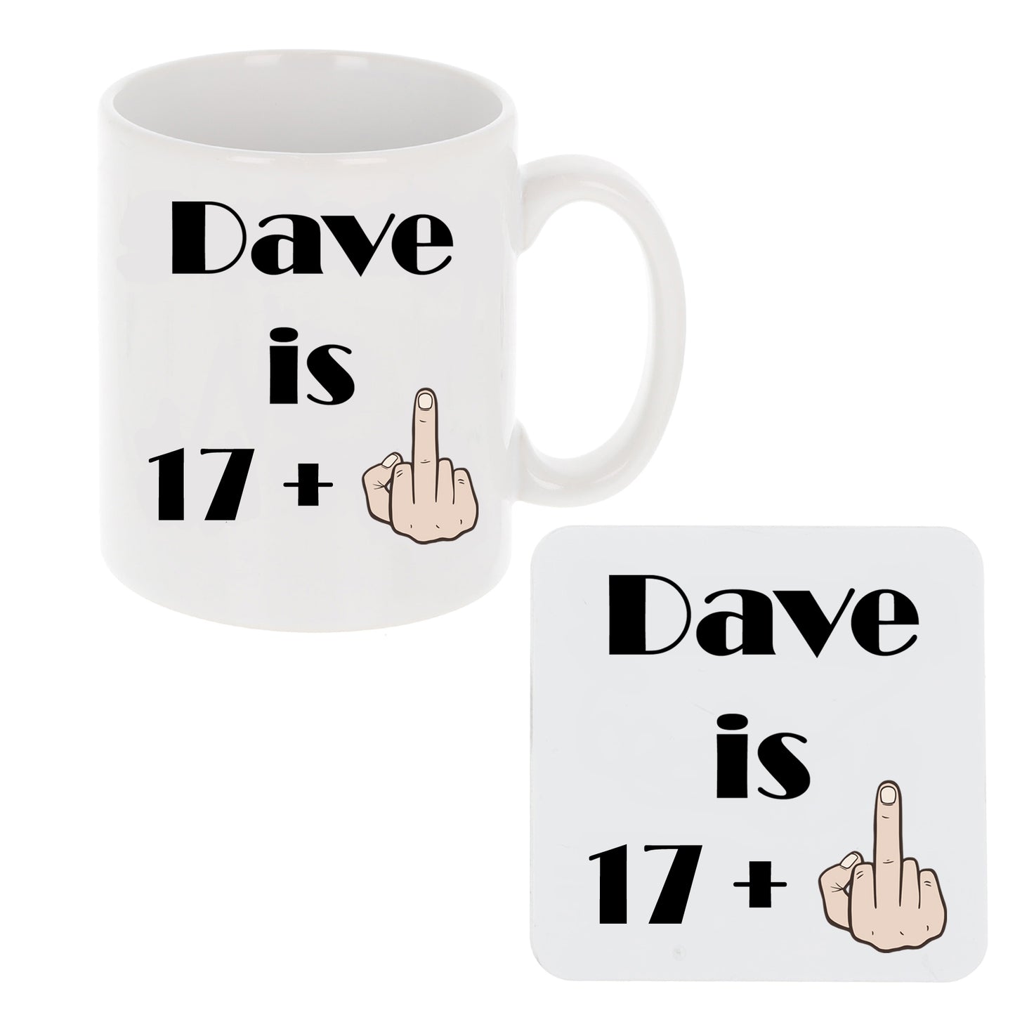 Personalised Middle Finger Mug Birthday Gift Set