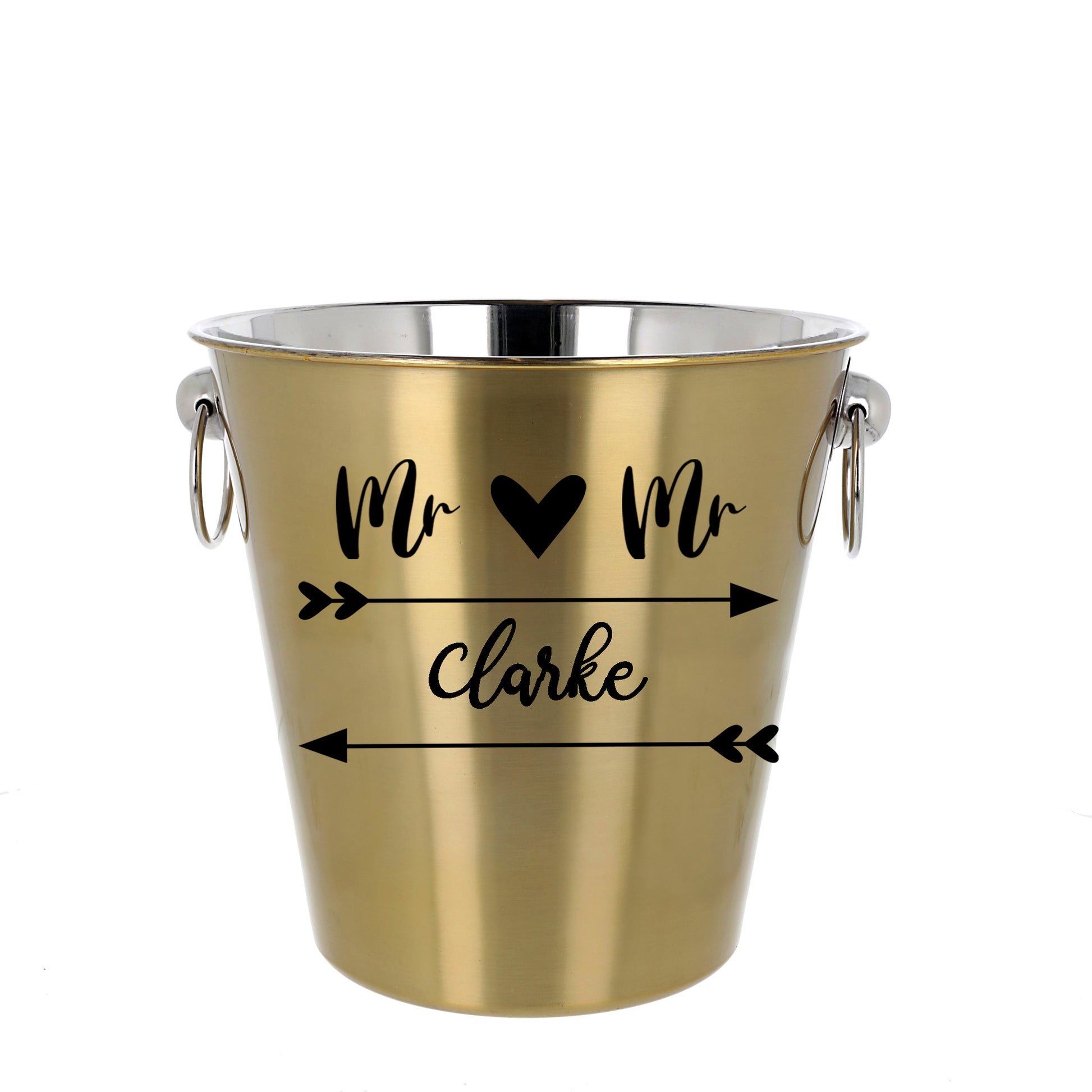 Personalised Wedding Gold Ice Bucket With matching Champagne Glasses  - Always Looking Good - Ice Bucket Only  
