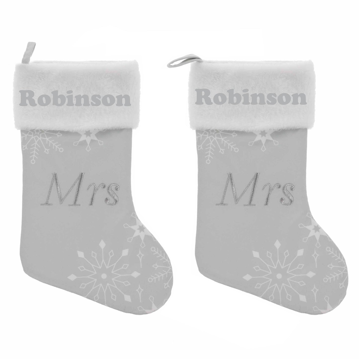 Embroidered Personalised Mr & Mrs, Mr & Mr, Mrs & Mrs Christmas Stocking  - Always Looking Good - Mrs & Mrs  