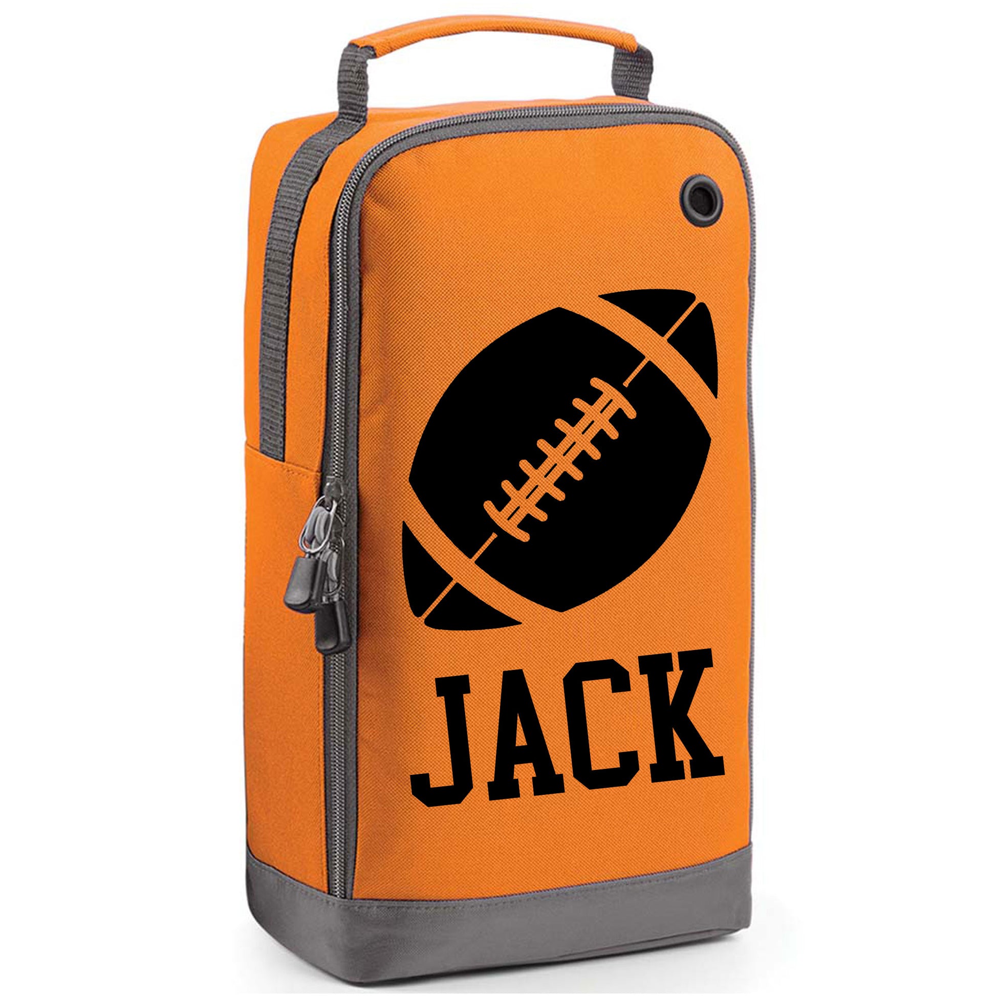 Personalised Rugby/ American Football Boot Bag with Design & Name  - Always Looking Good - Orange  