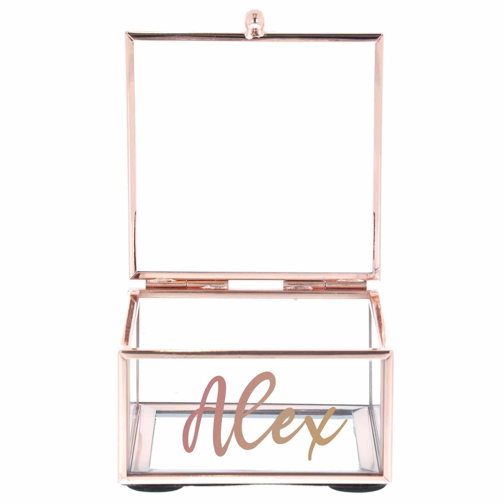 Personalised Rose Gold Glass Mirrored Jewellery Trinket Box  - Always Looking Good -   