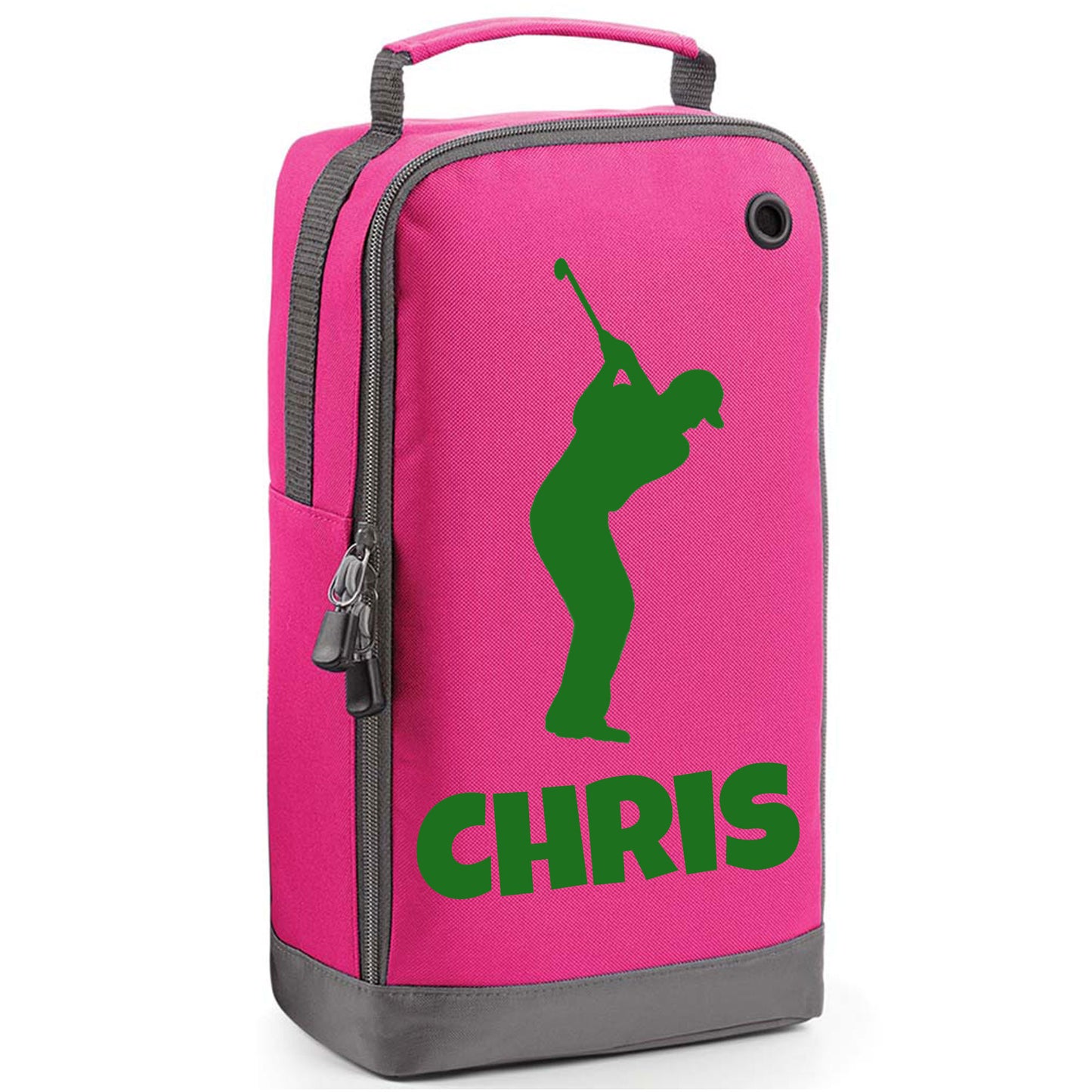 Personalised Golf Shoe Bag with Male Golfer & Name or Initials  - Always Looking Good -   