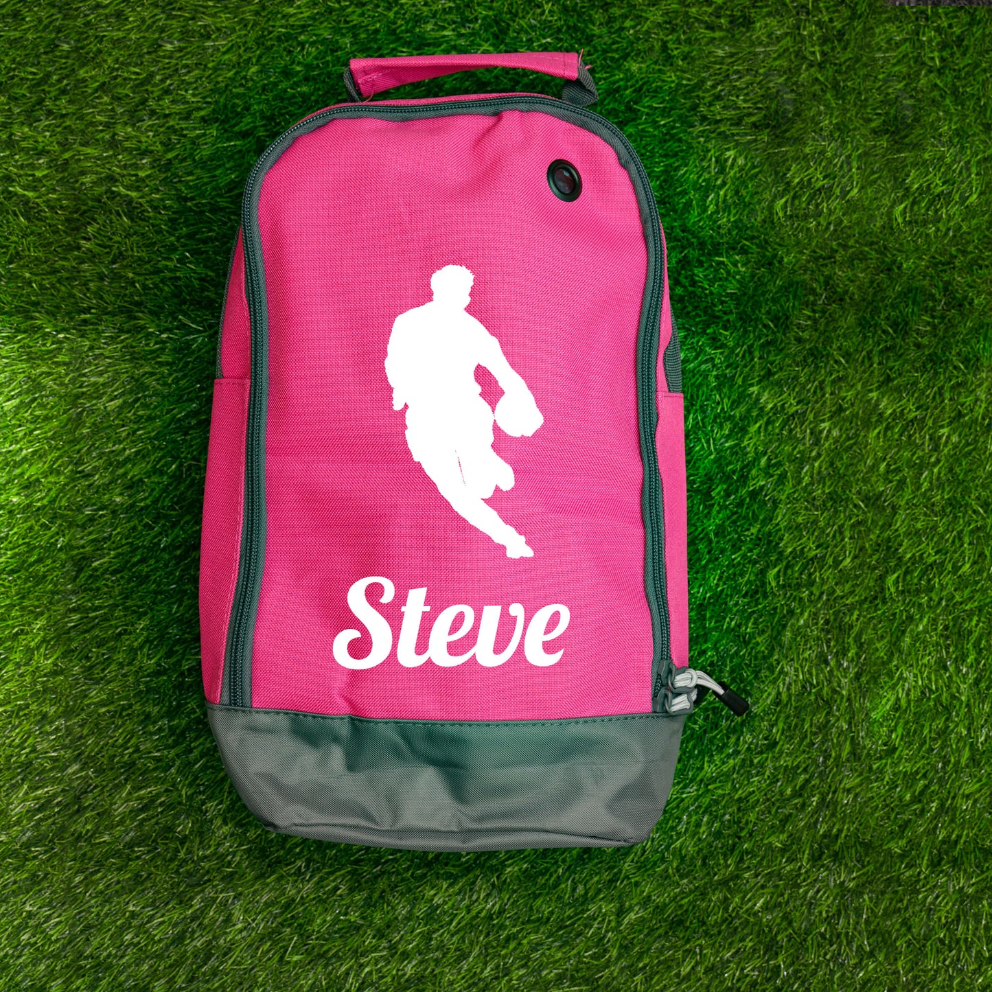 Personalised Rugby/ American Football Boot Bag with Design & Name  - Always Looking Good - Pink  