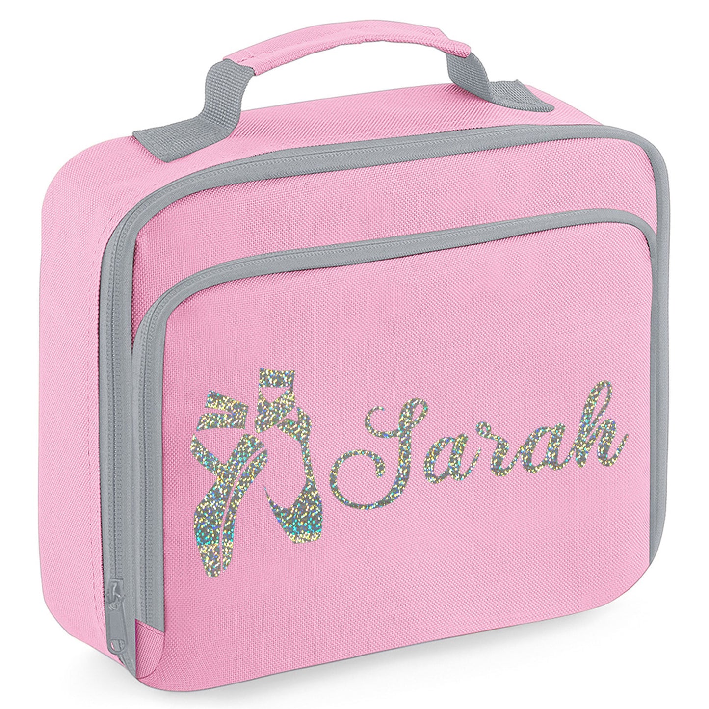 Personalised Lunch Bag with Ballet Design Childs School Lunch Box  - Always Looking Good - Pink Ballet Shoes 