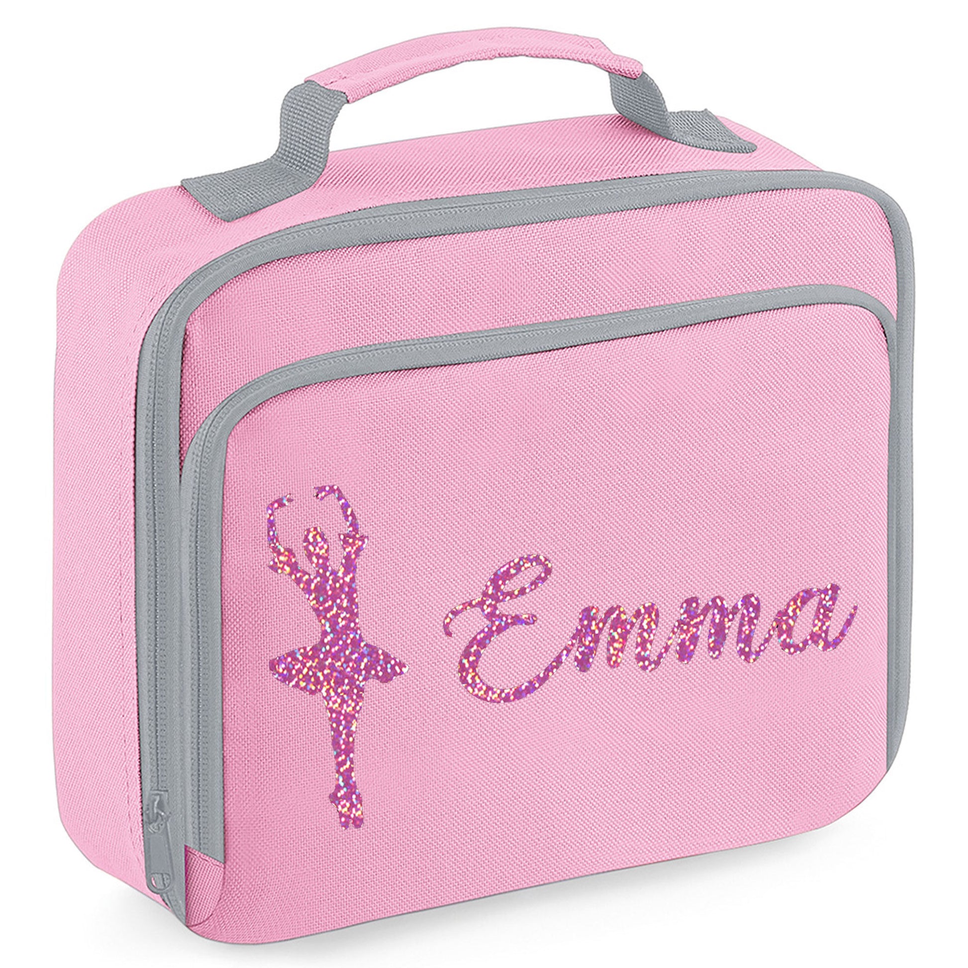 Personalised Lunch Bag with Ballet Design Childs School Lunch Box  - Always Looking Good - Pink Ballerina 