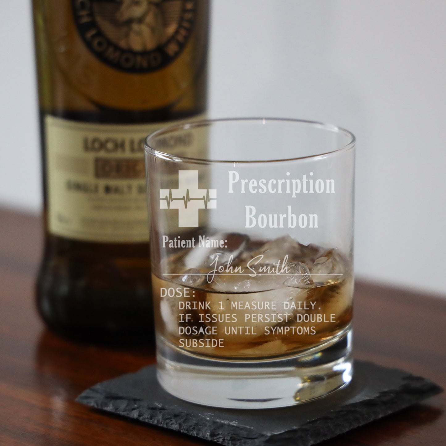 Personalised Prescription Bourbon Glass Gift Set