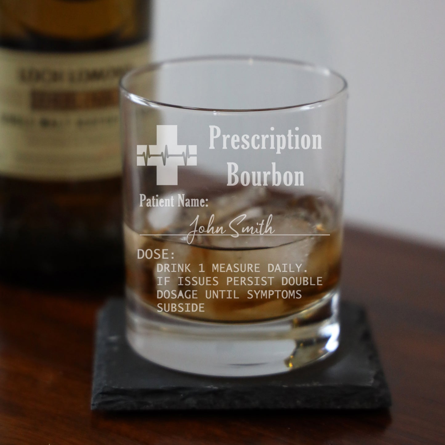 Personalised Prescription Bourbon Glass Gift Set