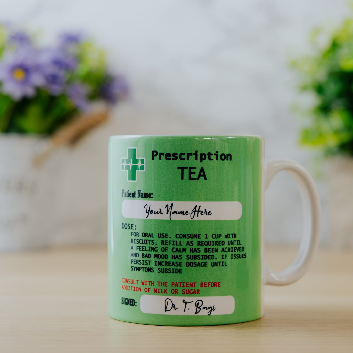 Personalised Tea Prescription Mug & Coaster Gift Set