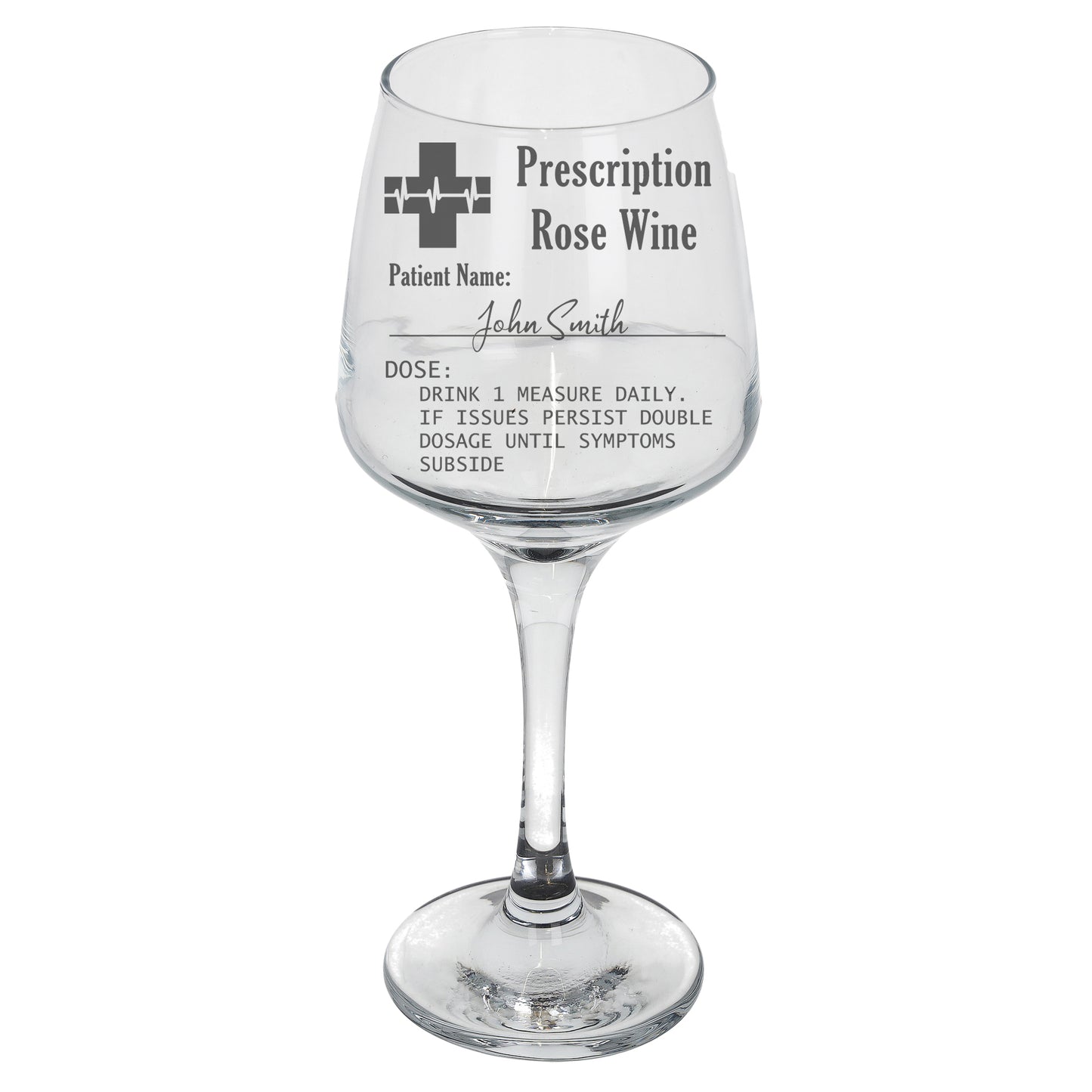 Personalised Engraved Prescription Wine Glass Gift