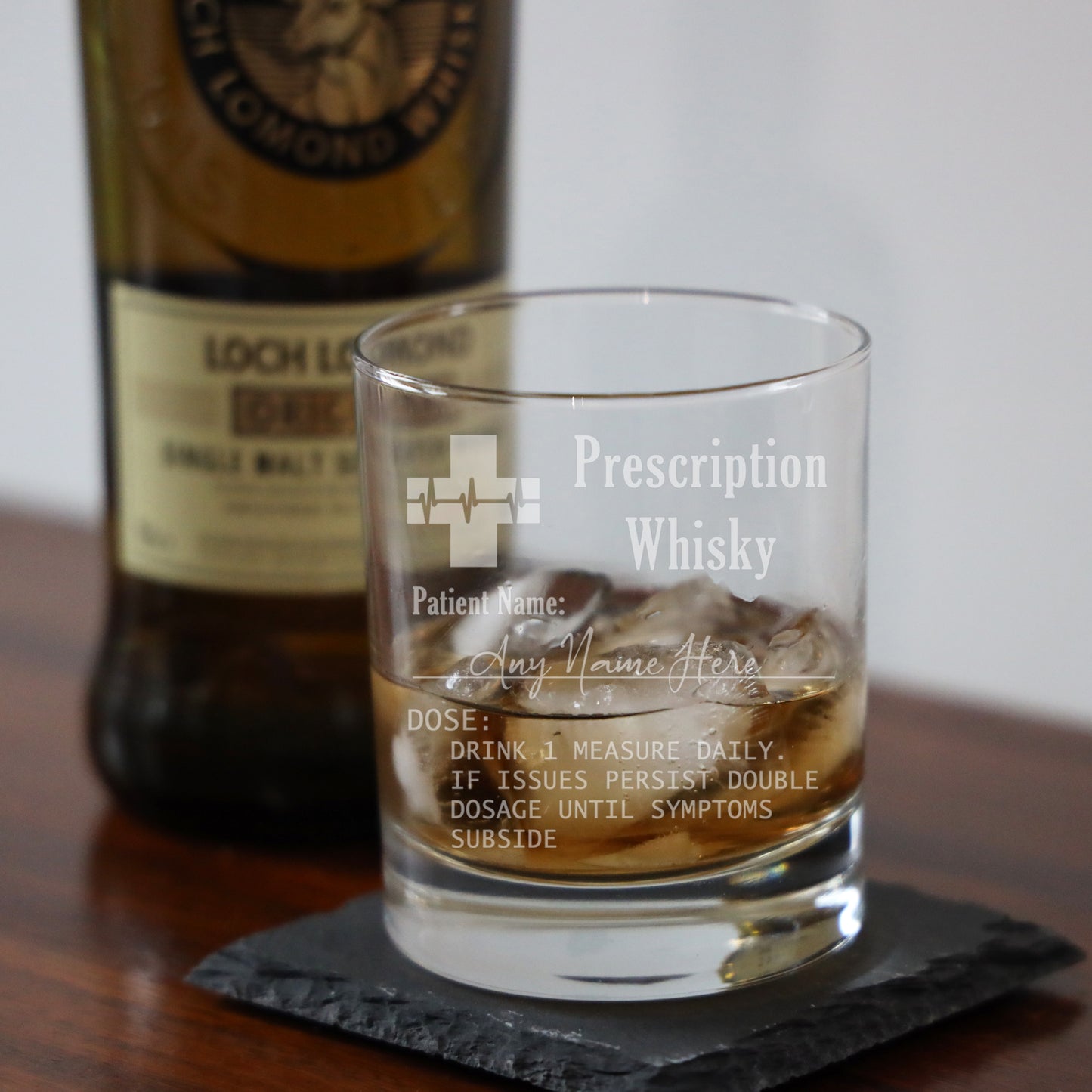 Personalised Engraved Prescription Whisky Glass