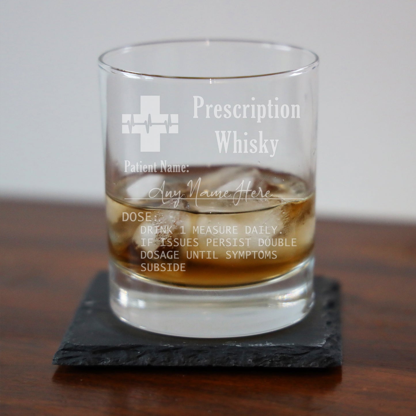 Personalised Engraved Prescription Whisky Glass