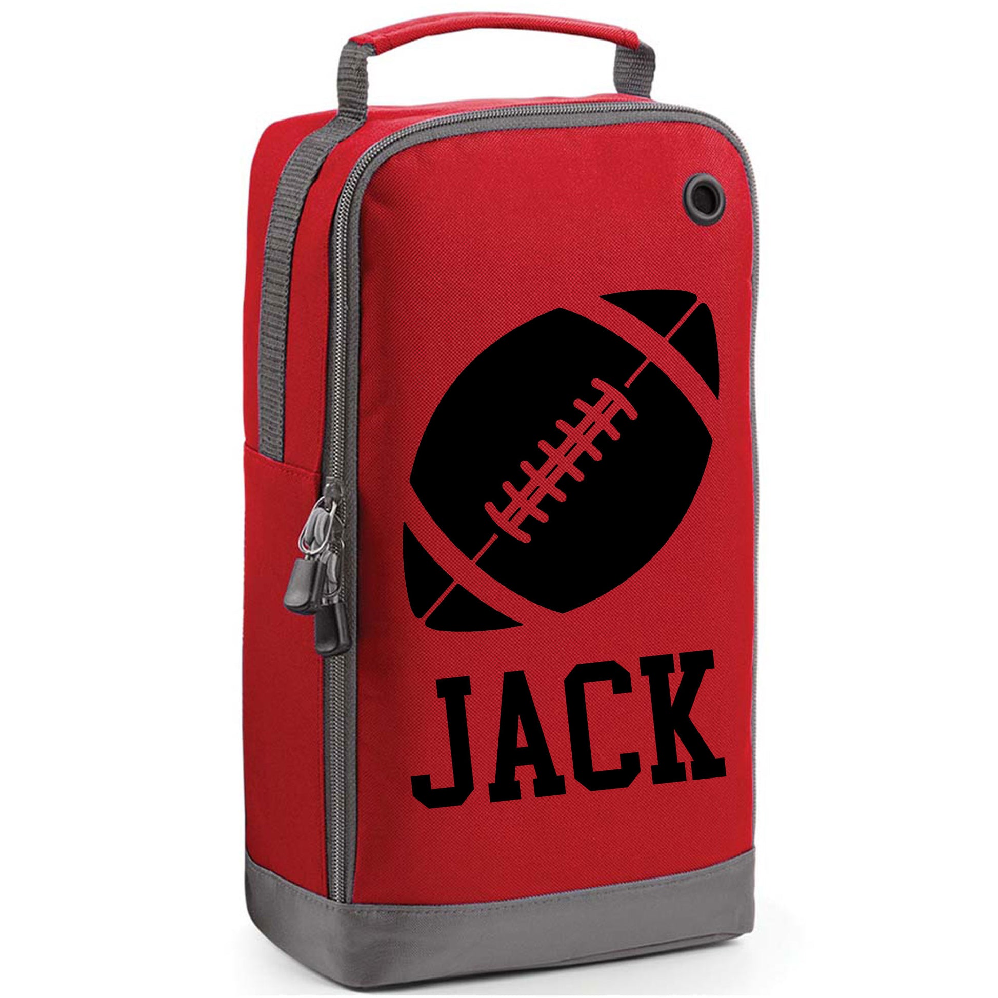 Personalised Rugby/ American Football Boot Bag with Design & Name  - Always Looking Good - Red  