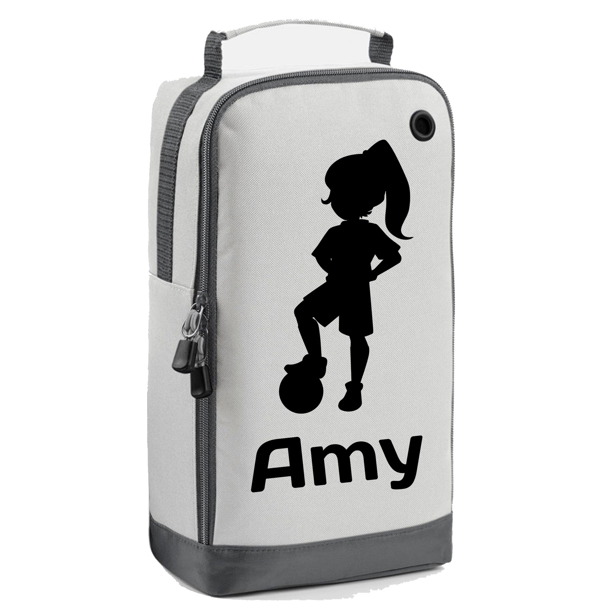 Personalised Football Boot Bag with Design & Name  - Always Looking Good - Ice Silver  