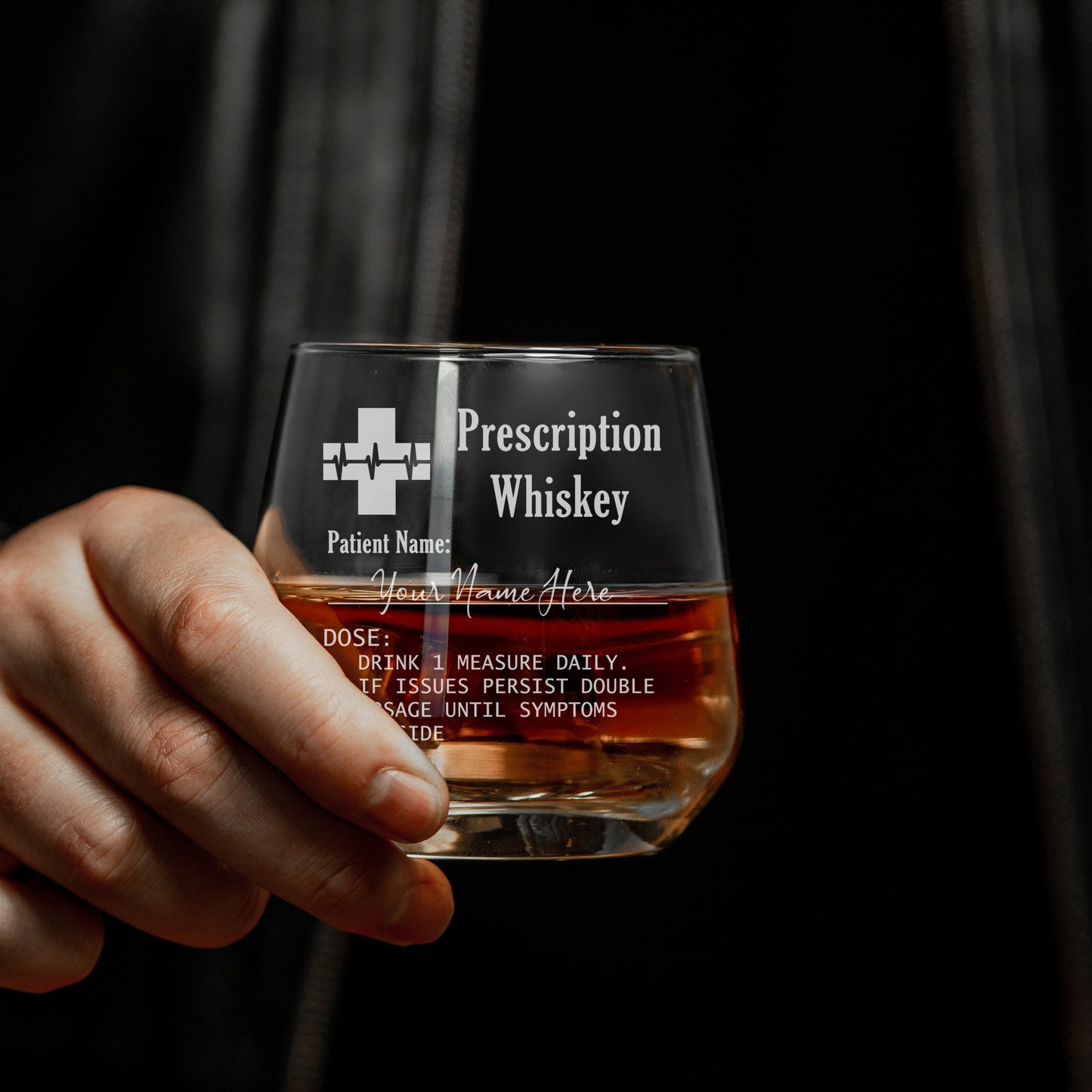 Personalised Engraved Prescription Whisky Glass