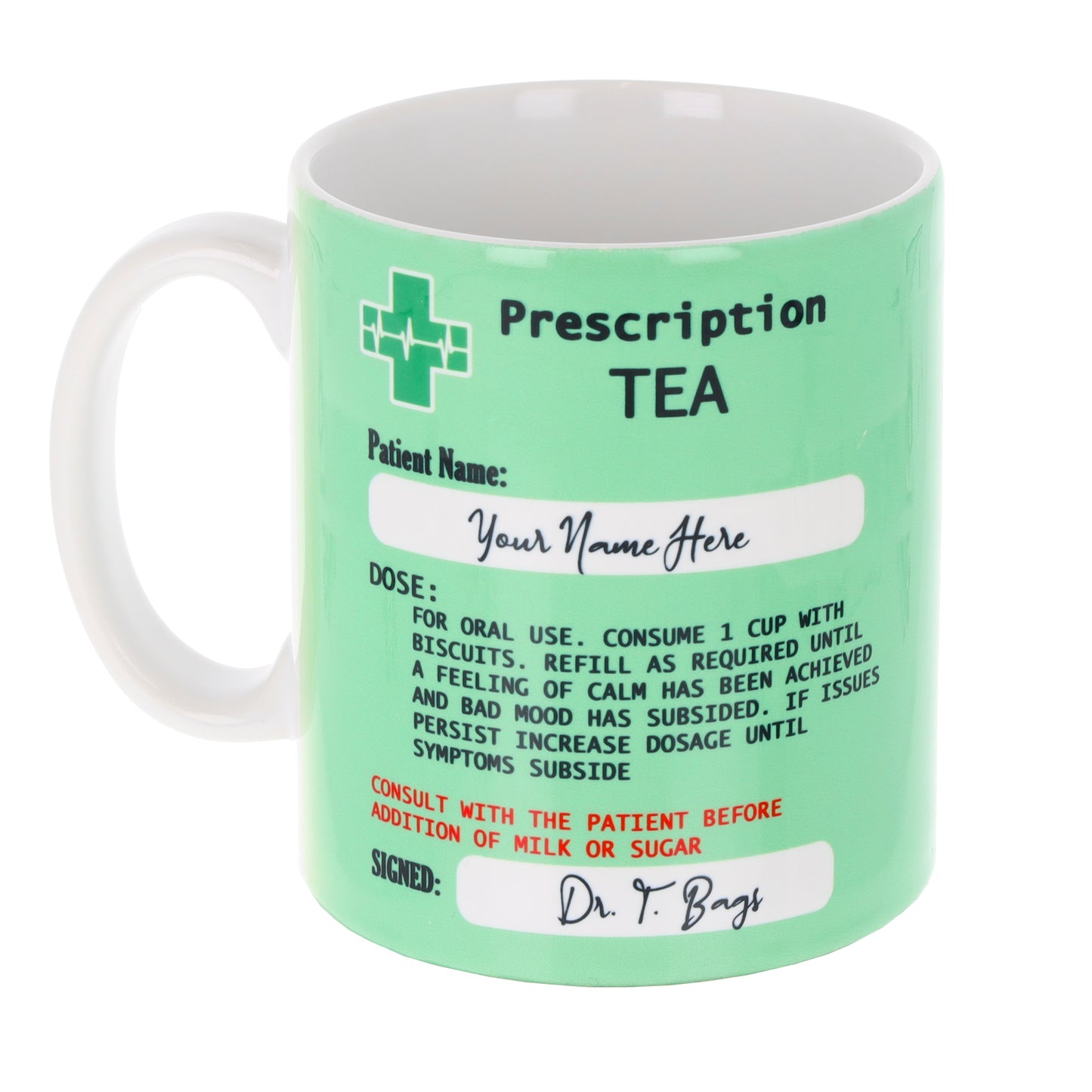 Personalised Tea Prescription Mug & Coaster Gift Set