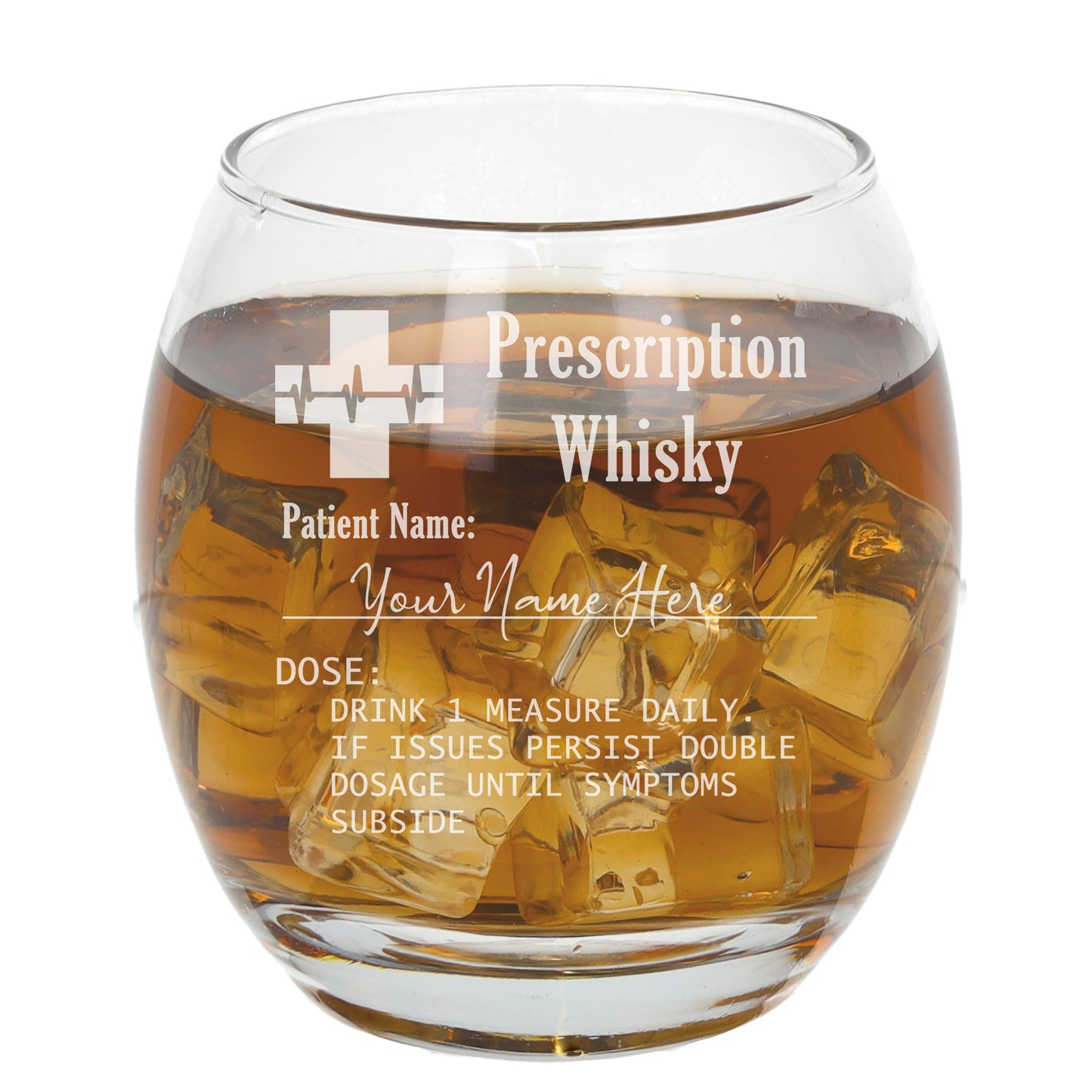 Personalised Engraved Prescription Whisky Glass