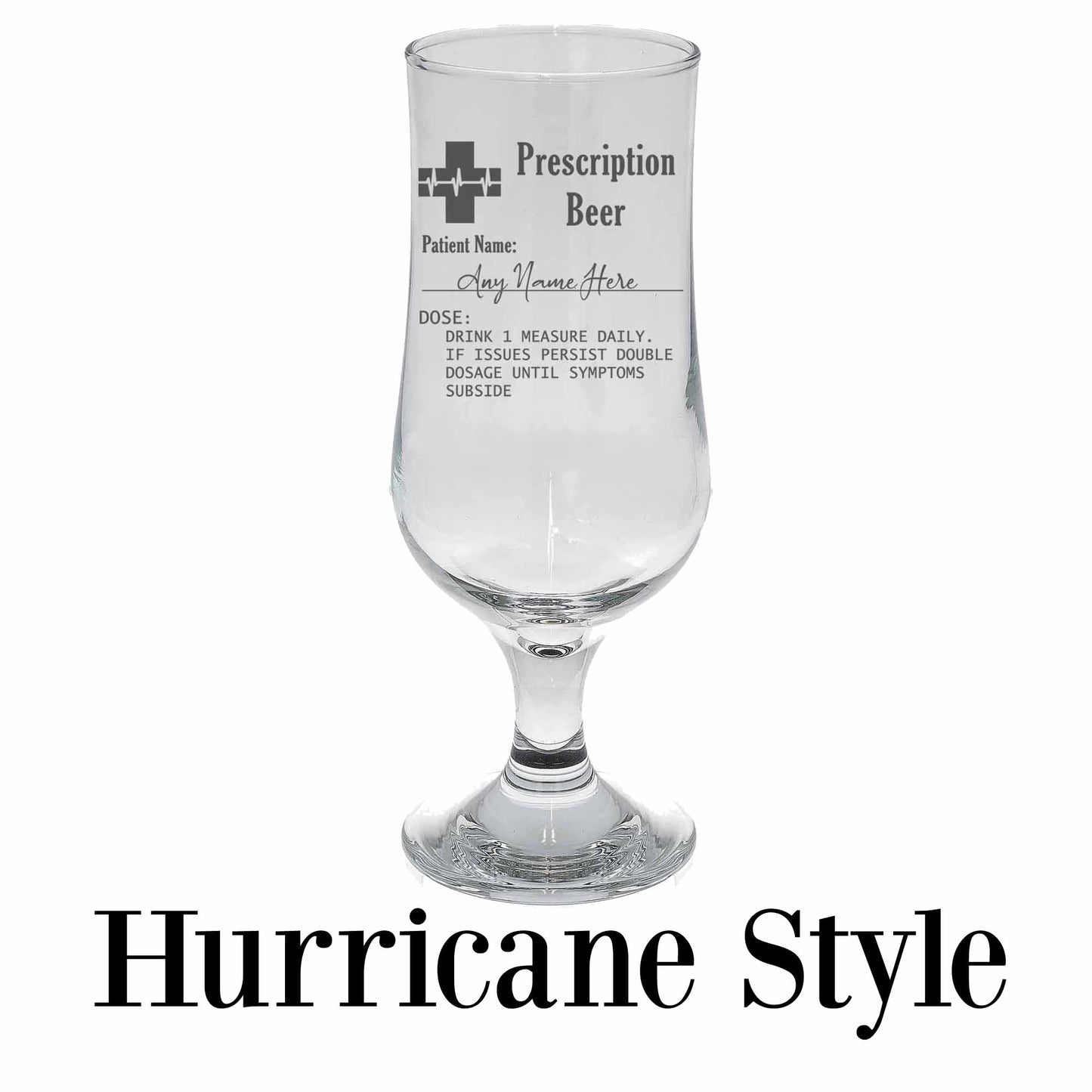 Personalised Engraved Prescription Cider Glass with any Name