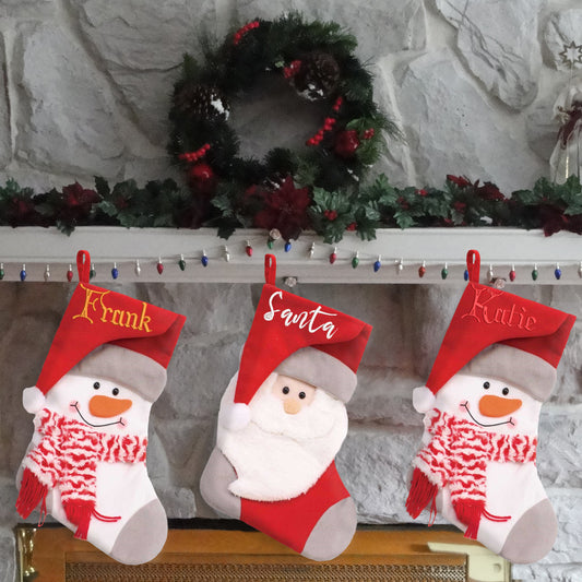 Embroidered Personalised 3D Christmas Stocking With Santa Or Snowman Design  - Always Looking Good -   