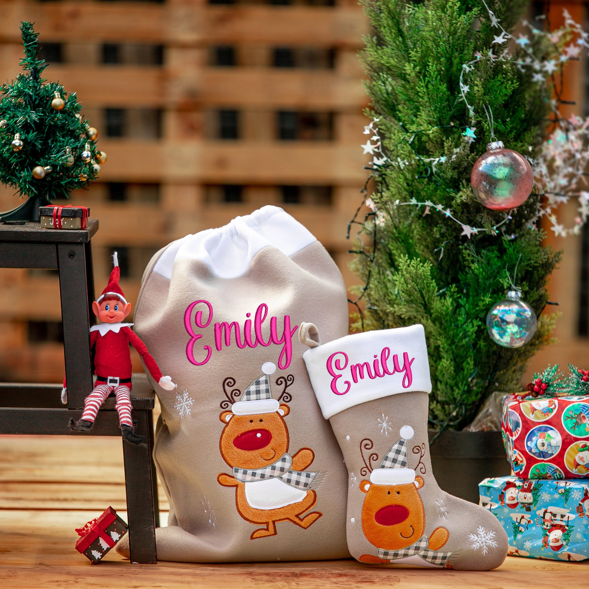 Personalised santa outlet sack and stocking