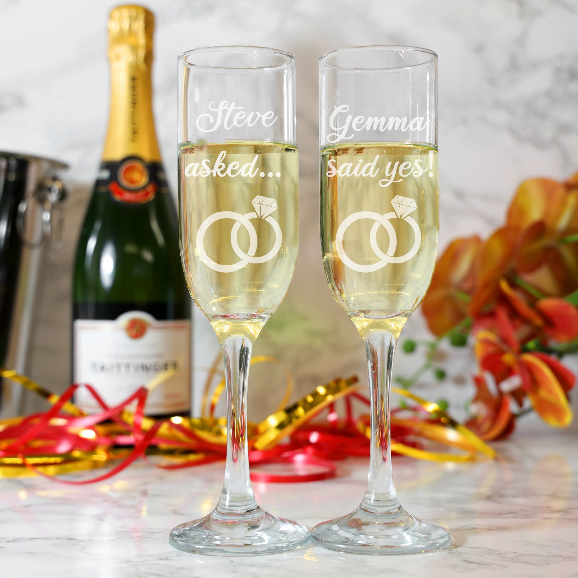 25 Personalized Champagne Flutes - on sale set of 25