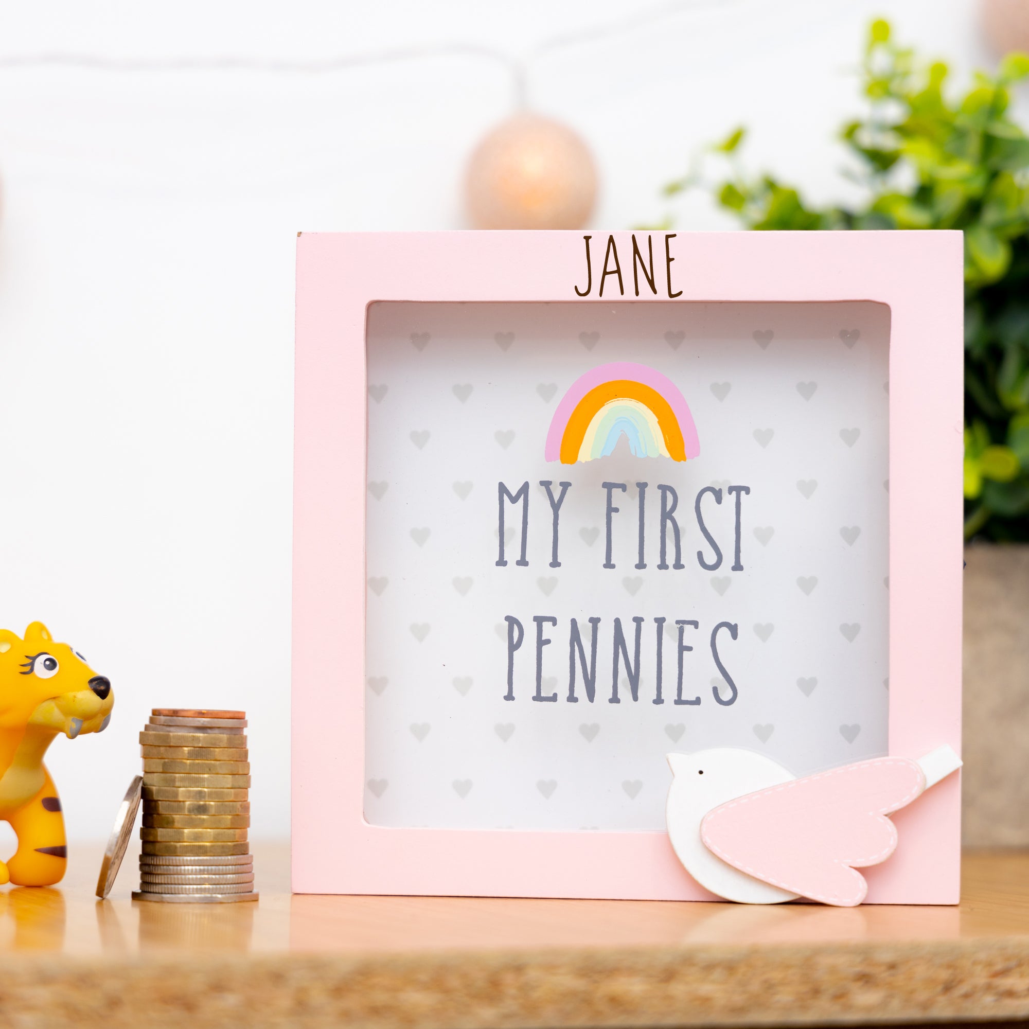 Personalised money box sales baby girl